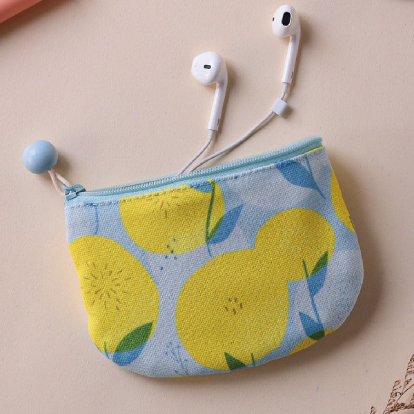 【太陽花-圓底零錢包】卡片收納 / 小物包 Round bottom coin purse 小錢包,零錢包,鑰匙包,小物袋,隨身包袋,原創印花,太陽花,禮物,婚禮小物