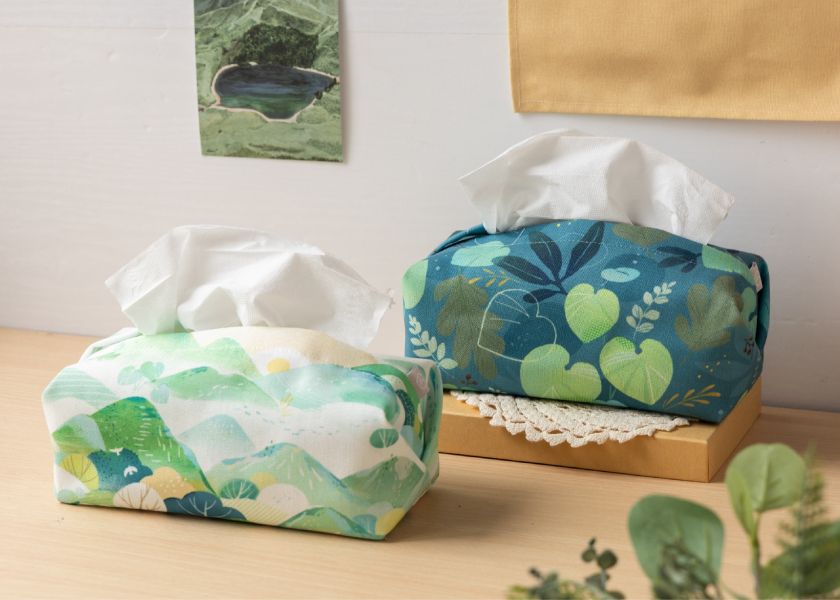 【夏日遠足-衛生紙套】桌上型 / 版型硬挺 Tissue cover 原創印花,禮物,生日禮物,家飾,裝飾,居家,佈置,森林,衛生紙套,交換禮物