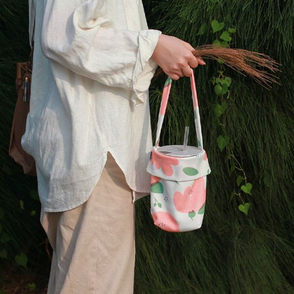 【木棉花-飲料袋】環保提袋 / 小物袋 Beverage bag 原創印花,木棉花,禮物,生日禮物,外出袋,飲料袋,手提袋,環保,小物袋