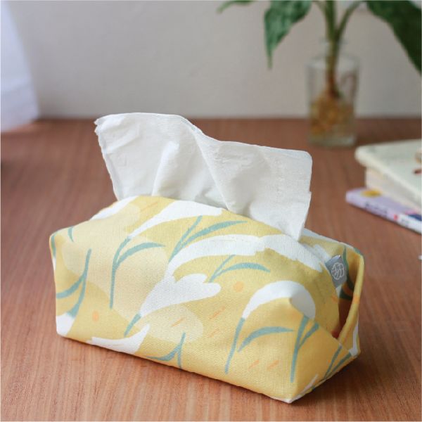 【芒花-藤黃-衛生紙套】桌上型 / 版型硬挺 Tissue cover 原創印花,禮物,生日禮物,家飾,裝飾,居家,佈置,芒草,衛生紙套,交換禮物