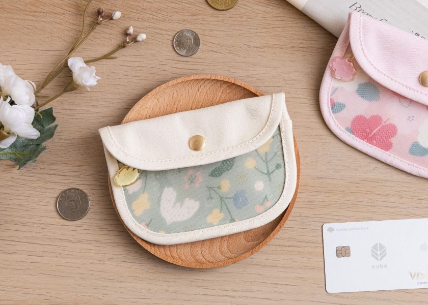 【抹茶冬之嵐-花芷零錢包】卡片收納 / 小物包 