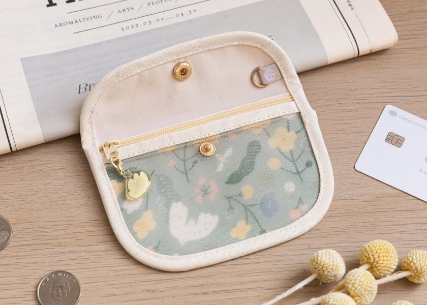 【抹茶冬之嵐-花芷零錢包】卡片收納 / 小物包 