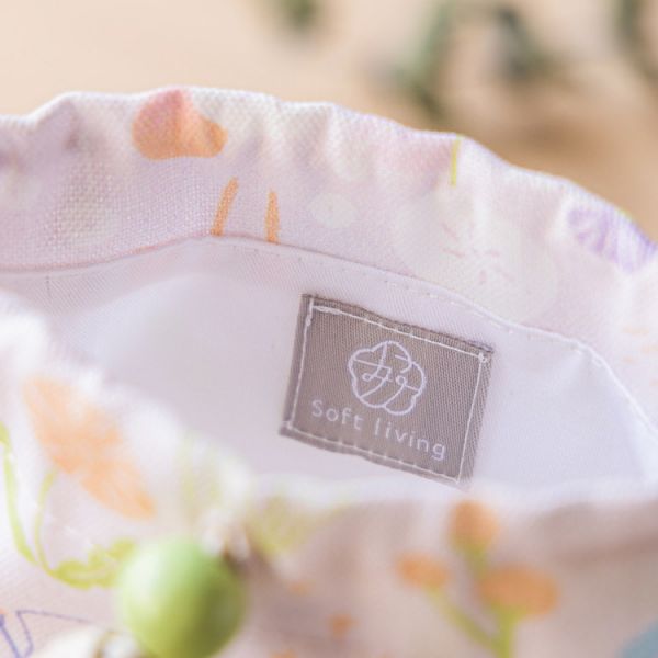 【夏之雨-束口袋】小物收納 / 萬用袋 Drawstring pouch 束口袋,生理包,小物袋,收納袋,隨身包袋,原創印花,夏之雨,禮物,婚禮小物,