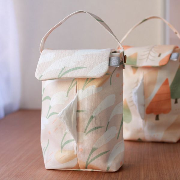 【芒花-豆粉-掛式衛生紙套】吊掛可拆 / 車用 / 露營 Hanging Tissue Cover 原創印花,禮物,生日禮物,家飾,裝飾,居家,佈置,芒草,衛生紙套,交換禮物