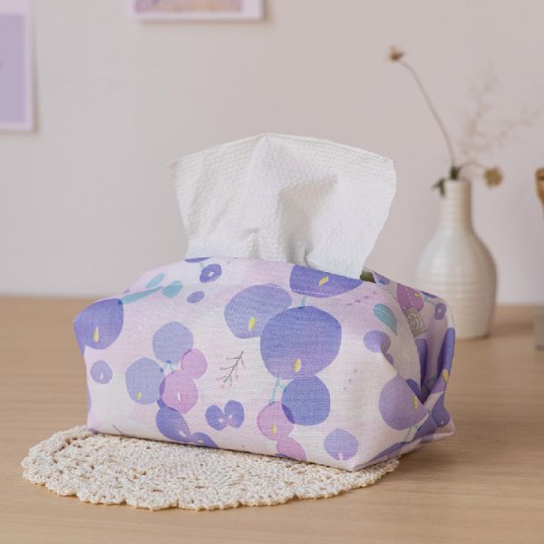 【紫藤-衛生紙套】桌上型 / 版型硬挺 Tissue cover 原創印花,禮物,生日禮物,家飾,裝飾,居家,佈置,紫藤,衛生紙套,交換禮物