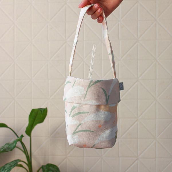 【芒花-豆粉-飲料袋】環保提袋 / 小物袋 Beverage bag 原創印花,芒草,禮物,生日禮物,外出袋,飲料袋,手提袋,環保,小物袋