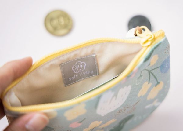 【海芋-粉紫-圓底零錢包】卡片收納 / 小物包 Round bottom coin purse 小錢包,零錢包,鑰匙包,小物袋,隨身包袋,原創印花,牽牛花,禮物,婚禮小物