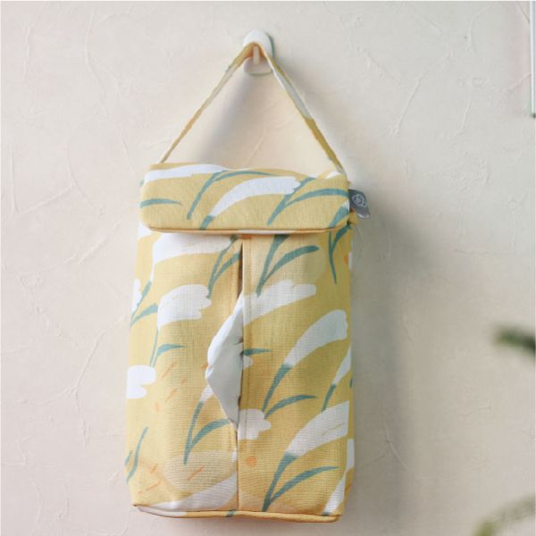 【芒花-藤黃-掛式衛生紙套】吊掛可拆 / 車用 / 露營 Hanging Tissue Cover 原創印花,禮物,生日禮物,家飾,裝飾,居家,佈置,芒草,衛生紙套,交換禮物
