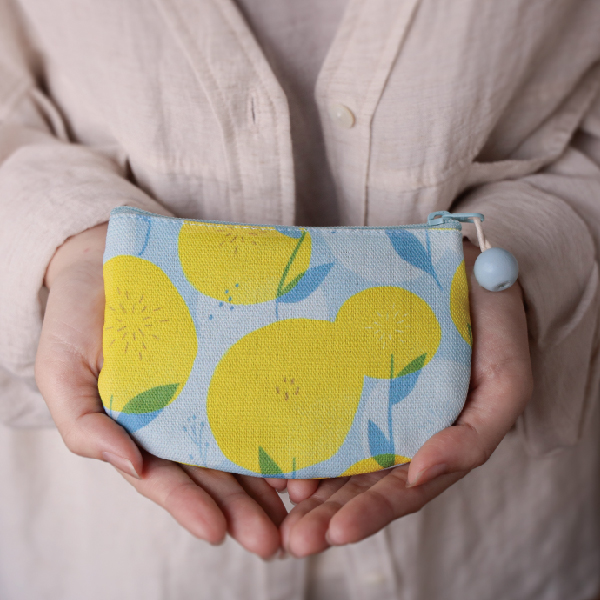 【太陽花-圓底零錢包】卡片收納 / 小物包 Round bottom coin purse 小錢包,零錢包,鑰匙包,小物袋,隨身包袋,原創印花,太陽花,禮物,婚禮小物
