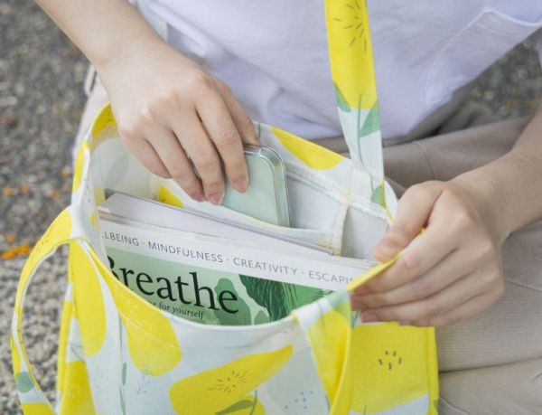 【牽牛花-圓底肩背袋】大容量 / 印花提袋 原創印花,牽牛花,禮物,生日禮物,收納,收納袋,外出袋,購物袋,手提袋,肩背袋