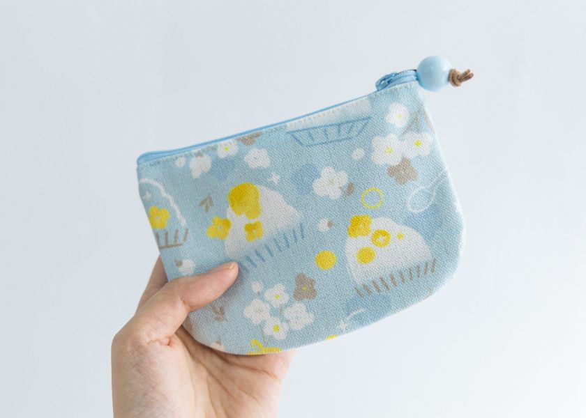 【芒果冰花花-圓底零錢包】卡片收納 / 小物包 Round bottom coin purse 小錢包,零錢包,鑰匙包,小物袋,隨身包袋,原創印花,牽牛花,禮物,婚禮小物