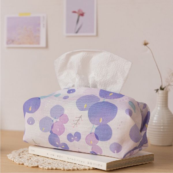 【紫藤-衛生紙套】桌上型 / 版型硬挺 Tissue cover 原創印花,禮物,生日禮物,家飾,裝飾,居家,佈置,紫藤,衛生紙套,交換禮物