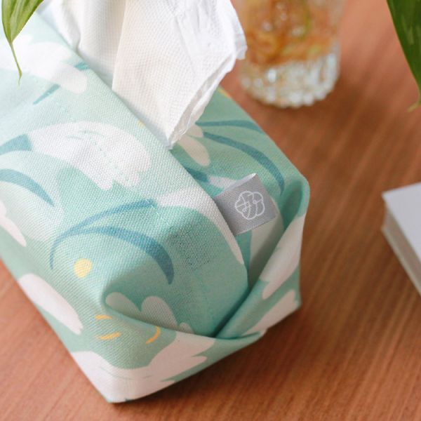 【芒花-湖藍-衛生紙套】桌上型 / 版型硬挺 Tissue cover 原創印花,禮物,生日禮物,家飾,裝飾,居家,佈置,芒草,衛生紙套,交換禮物
