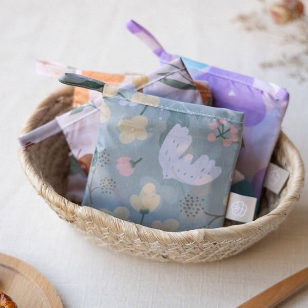 【抹茶冬之嵐-購物袋】環保提袋 / 可摺疊收納 Shopping bag 購物袋,外出袋,原創印花,冬之嵐,禮物,聖誕禮物,生日禮物,交換禮物