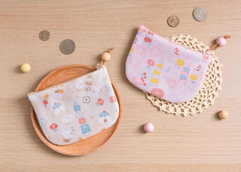 【台灣小吃-圓底零錢包】卡片收納 / 小物包 Round bottom coin purse 小錢包,零錢包,鑰匙包,小物袋,隨身包袋,原創印花,牽牛花,禮物,婚禮小物