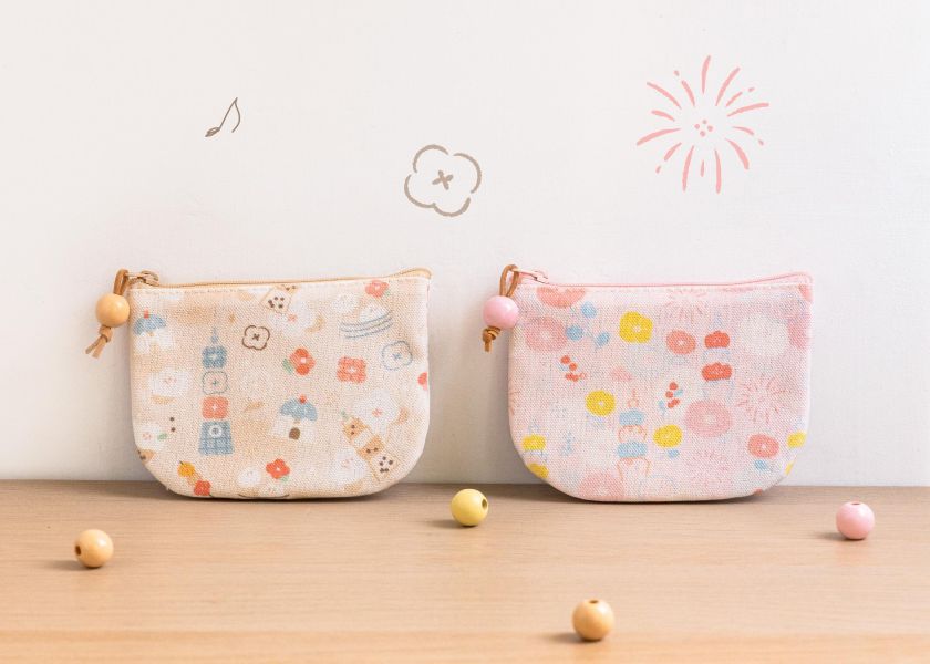【花火台北-圓底零錢包】卡片收納 / 小物包 Round bottom coin purse 小錢包,零錢包,鑰匙包,小物袋,隨身包袋,原創印花,牽牛花,禮物,婚禮小物