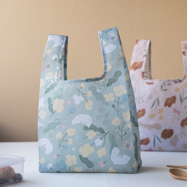 【抹茶冬之嵐-購物袋】環保提袋 / 可摺疊收納 Shopping bag 購物袋,外出袋,原創印花,冬之嵐,禮物,聖誕禮物,生日禮物,交換禮物