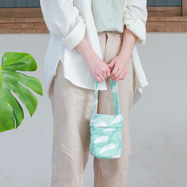 【芒花-湖藍-飲料袋】環保提袋 / 小物袋 Beverage bag 原創印花,芒草,禮物,生日禮物,外出袋,飲料袋,手提袋,環保,小物袋