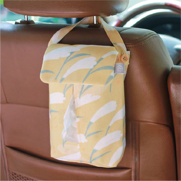 【芒花-藤黃-掛式衛生紙套】吊掛可拆 / 車用 / 露營 Hanging Tissue Cover 原創印花,禮物,生日禮物,家飾,裝飾,居家,佈置,芒草,衛生紙套,交換禮物