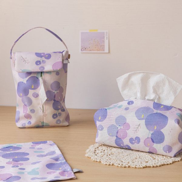 【紫藤-掛式衛生紙套】吊掛可拆 / 車用 / 露營 Hanging Tissue Cover 原創印花,禮物,生日禮物,家飾,裝飾,居家,佈置,紫藤,衛生紙套,交換禮物