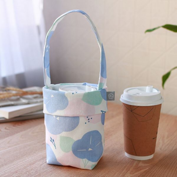 【牽牛花-飲料袋】環保提袋 / 小物袋 Beverage bag 原創印花,牽牛花,禮物,生日禮物,外出袋,飲料袋,手提袋,環保,小物袋