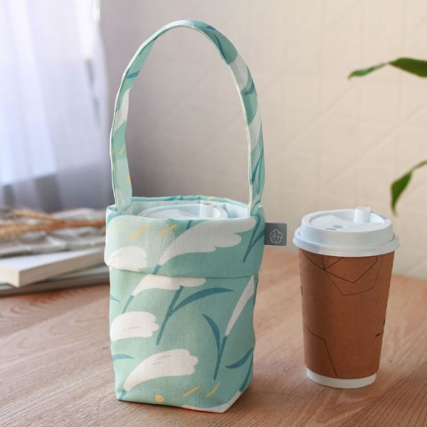 【芒花-湖藍-飲料袋】環保提袋 / 小物袋 Beverage bag 原創印花,芒草,禮物,生日禮物,外出袋,飲料袋,手提袋,環保,小物袋