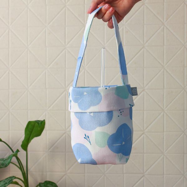 【牽牛花-飲料袋】環保提袋 / 小物袋 Beverage bag 原創印花,牽牛花,禮物,生日禮物,外出袋,飲料袋,手提袋,環保,小物袋