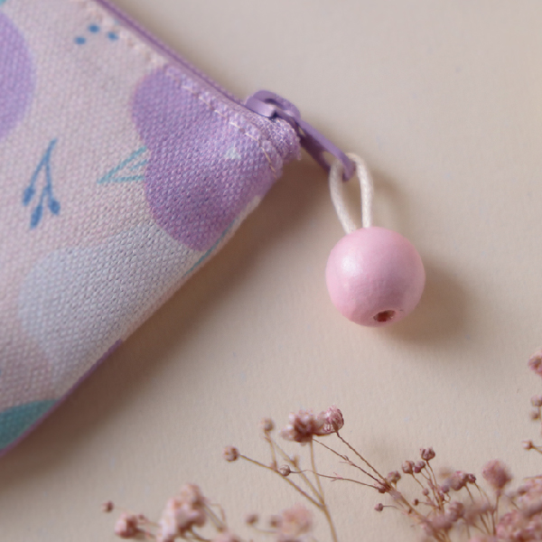 【牽牛花-圓底零錢包】卡片收納 / 小物包 Round bottom coin purse 小錢包,零錢包,鑰匙包,小物袋,隨身包袋,原創印花,牽牛花,禮物,婚禮小物