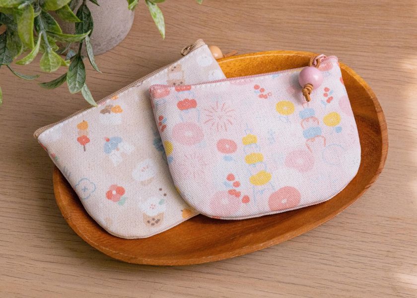 【花火台北-圓底零錢包】卡片收納 / 小物包 Round bottom coin purse 小錢包,零錢包,鑰匙包,小物袋,隨身包袋,原創印花,牽牛花,禮物,婚禮小物