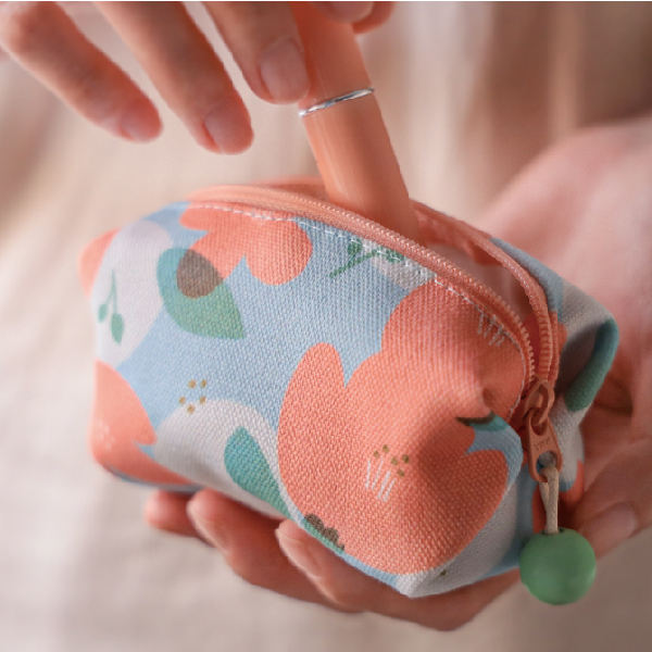 【木棉花-方塊酥包】大開口 / 小物收納 Small square pouch 小錢包,零錢包,鑰匙包,小物袋,隨身包袋,原創印花,木棉,禮物,婚禮小物