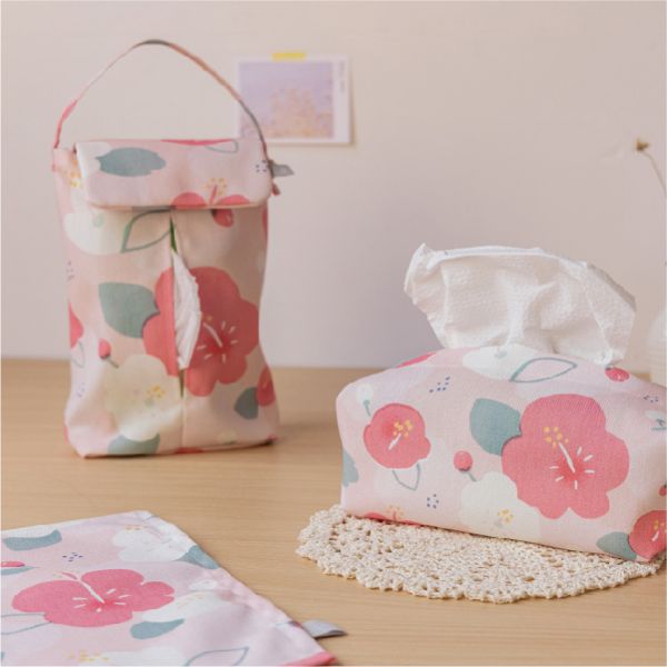 【朱槿-掛式衛生紙套】吊掛可拆 / 車用 / 露營 Hanging Tissue Cover 原創印花,禮物,生日禮物,家飾,裝飾,居家,佈置,朱槿,衛生紙套,交換禮物