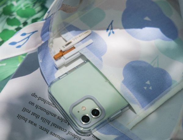 【牽牛花-圓底肩背袋】大容量 / 印花提袋 原創印花,牽牛花,禮物,生日禮物,收納,收納袋,外出袋,購物袋,手提袋,肩背袋