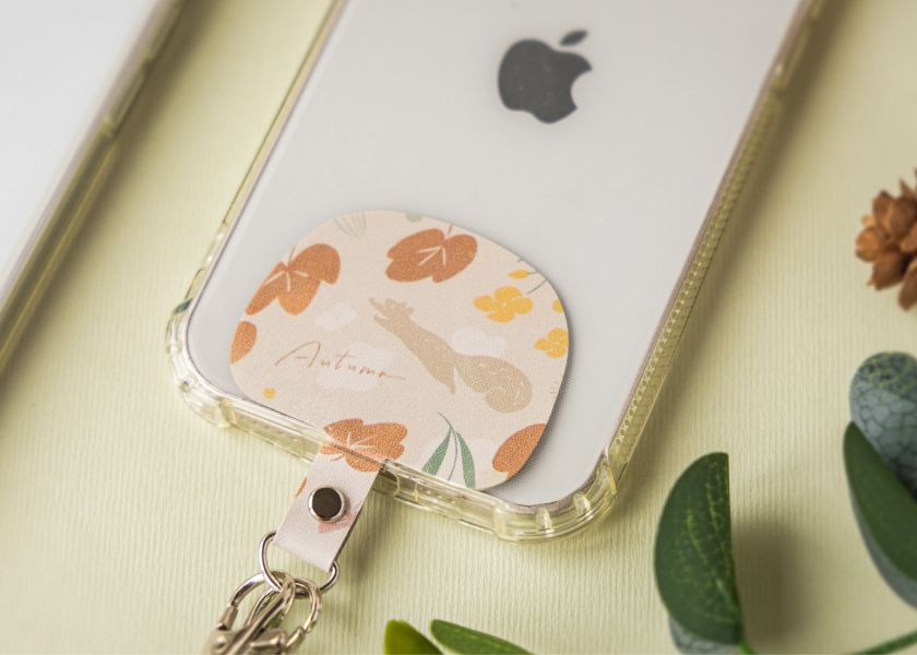 【秋之詩-花漾手機背帶】可調整長度 / 頸掛斜背兩用 Phone strap with card 印花,手機背帶,手機配件,手機夾片,禮物,生日禮物,聖誕禮物,交換禮物,3C周邊