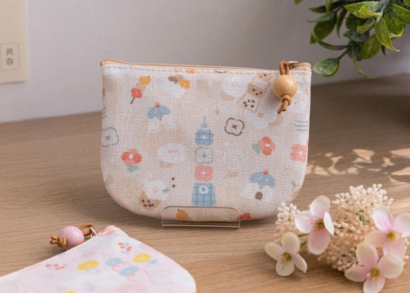 【台灣小吃-圓底零錢包】卡片收納 / 小物包 Round bottom coin purse 小錢包,零錢包,鑰匙包,小物袋,隨身包袋,原創印花,牽牛花,禮物,婚禮小物