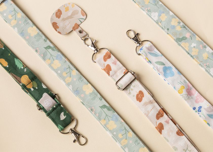 【抹茶冬之嵐-花漾手機背帶】可調整長度 / 頸掛斜背兩用 Phone strap with card 印花,手機背帶,手機配件,手機夾片,禮物,生日禮物,聖誕禮物,交換禮物,3C周邊