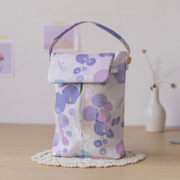 【紫藤-掛式衛生紙套】吊掛可拆 / 車用 / 露營 Hanging Tissue Cover 原創印花,禮物,生日禮物,家飾,裝飾,居家,佈置,紫藤,衛生紙套,交換禮物