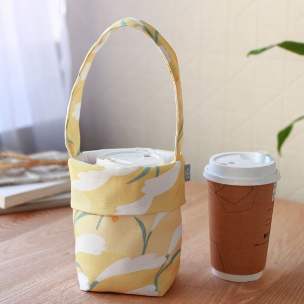 【芒花-藤黃-飲料袋】環保提袋 / 小物袋 Beverage bag 原創印花,芒草,禮物,生日禮物,外出袋,飲料袋,手提袋,環保,小物袋