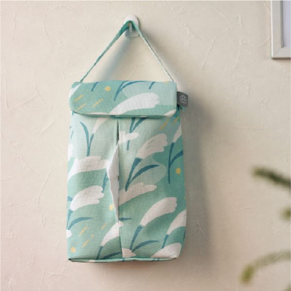 【芒花-湖藍-掛式衛生紙套】吊掛可拆 / 車用 / 露營 Hanging Tissue Cover 原創印花,禮物,生日禮物,家飾,裝飾,居家,佈置,芒草,衛生紙套,交換禮物