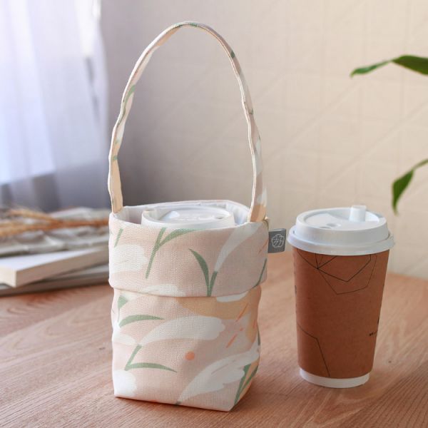 【芒花-豆粉-飲料袋】環保提袋 / 小物袋 Beverage bag 原創印花,芒草,禮物,生日禮物,外出袋,飲料袋,手提袋,環保,小物袋