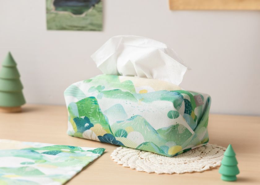 【夏日遠足-衛生紙套】桌上型 / 版型硬挺 Tissue cover 原創印花,禮物,生日禮物,家飾,裝飾,居家,佈置,森林,衛生紙套,交換禮物