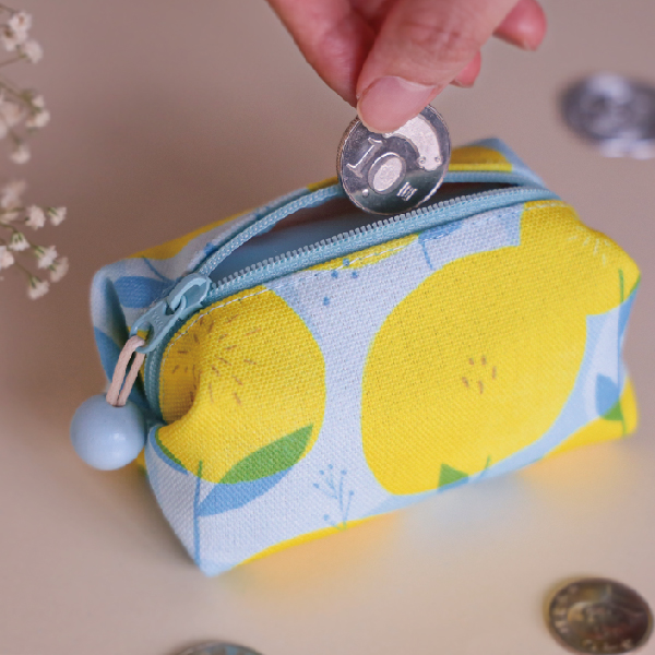 【太陽花-方塊酥包】大開口 / 小物收納 Small square pouch 小錢包,零錢包,鑰匙包,小物袋,隨身包袋,原創印花,太陽花,禮物,婚禮小物