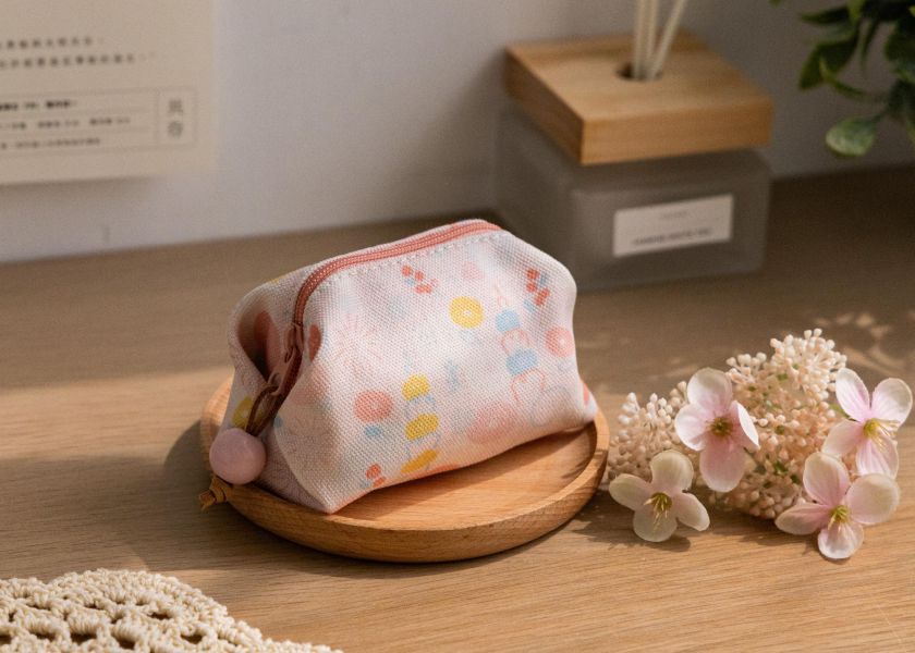 【花火台北-方塊酥包】大開口 / 小物收納 Small square pouch 小錢包,零錢包,鑰匙包,小物袋,隨身包袋,原創印花,太陽花,禮物,婚禮小物