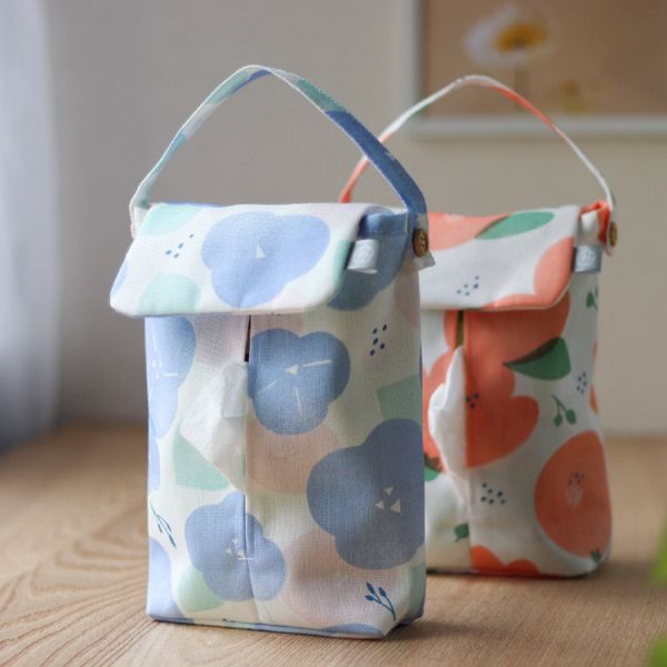 【牽牛花-掛式衛生紙套】吊掛可拆 / 車用 / 露營 Hanging Tissue Cover 原創印花,禮物,生日禮物,家飾,裝飾,居家,佈置,牽牛花,衛生紙套,交換禮物