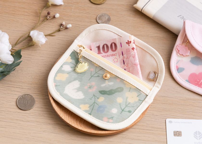 【抹茶冬之嵐-花芷零錢包】卡片收納 / 小物包 