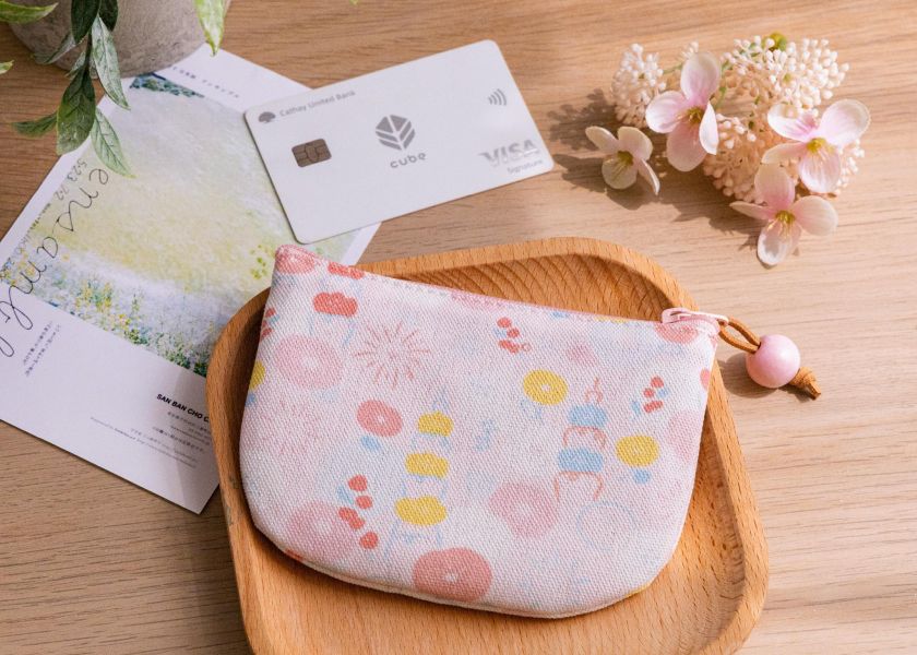 【花火台北-圓底零錢包】卡片收納 / 小物包 Round bottom coin purse 小錢包,零錢包,鑰匙包,小物袋,隨身包袋,原創印花,牽牛花,禮物,婚禮小物