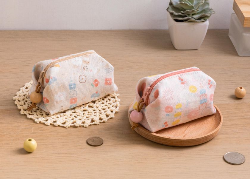 【花火台北-方塊酥包】大開口 / 小物收納 Small square pouch 小錢包,零錢包,鑰匙包,小物袋,隨身包袋,原創印花,太陽花,禮物,婚禮小物