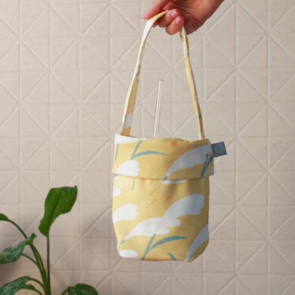 【芒花-藤黃-飲料袋】環保提袋 / 小物袋 Beverage bag 原創印花,芒草,禮物,生日禮物,外出袋,飲料袋,手提袋,環保,小物袋