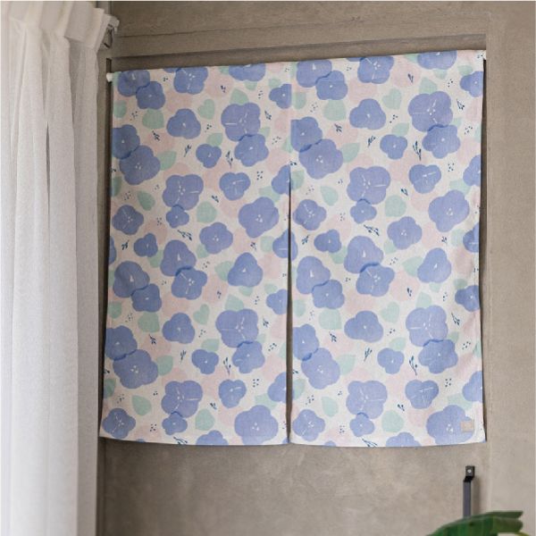 【牽牛花-印花門簾】仿棉材質 / 對開式門簾 / 植物花卉 原創印花,禮物,生日禮物,家飾,裝飾,居家,佈置,房間佈置,牽牛花,門簾