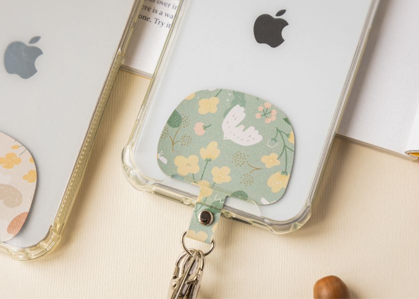 【抹茶冬之嵐-花漾手機背帶】可調整長度 / 頸掛斜背兩用 Phone strap with card 印花,手機背帶,手機配件,手機夾片,禮物,生日禮物,聖誕禮物,交換禮物,3C周邊