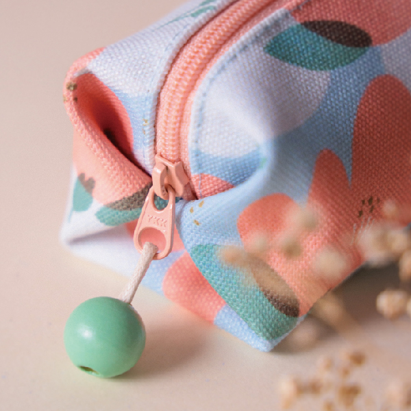 【木棉花-方塊酥包】大開口 / 小物收納 Small square pouch 小錢包,零錢包,鑰匙包,小物袋,隨身包袋,原創印花,木棉,禮物,婚禮小物